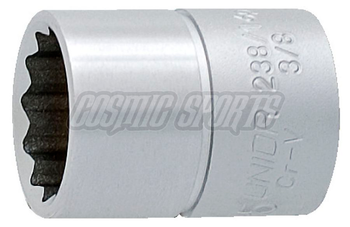 Unior Sechskant-Steckschlüssel mit Innenvierkant-Antrieb 3/8 Zoll,12 Kant, 15mm 238/1 12p - Produktbild - 1