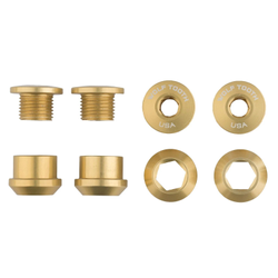 Wolf Tooth Kettenblattschrauben und -muttern, 6mm, 1-fach, 4 Stk., Aluminium, gold - Produktbild - 1