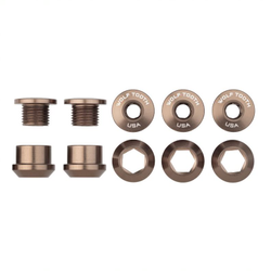 Wolf Tooth Kettenblattschrauben und -muttern, 6mm, 1-fach, 5 Stk., Aluminium, espresso - Produktbild - 1