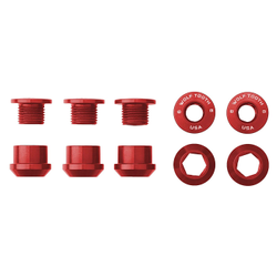 Wolf Tooth Kettenblattschrauben und -muttern, 6mm, 1-fach, 5 Stk., Aluminium, red - Produktbild - 1