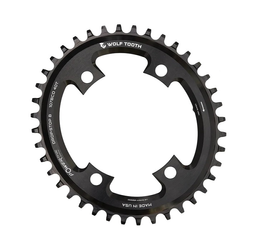 Wolf Tooth PowerTrac Elliptical Gravel/CX/Road Kettenblatt, 107 BCD, 4-Loch, 42 Z., Drop-Stop B, black - Produktbild - 1
