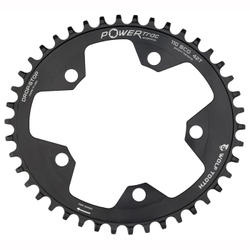 Wolf Tooth PowerTrac Elliptical Gravel/CX/Road Kettenblatt, 110 BCD, 5-Loch, 38 Z., Drop-Stop B, black - Produktbild - 1