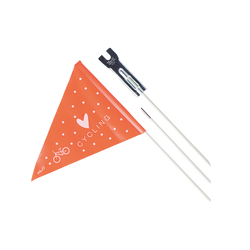 XLC SICHERHEITSWIMPEL XLC SF-C02 DREITEILIG, WEISS/ORANGE 'LOVE CYCLING' - Produktbild - 1