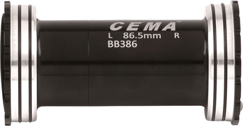CEMA Innenlager BB386 für Shimano W: 86,5 x ID: 46 mm Edelstahl - schwarz, Interlock - Produktbild - 2