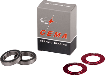 CEMA Ersatz-Lagerkit für CEMA Innenlager, 30mm inkl. 2x Lager, 2x Cover, Keramik - rot - Produktbild - 2