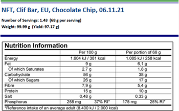 CLIF BAR Energie-Riegel Schokochips 68g je Riegel 12 Stück in Verpackungseinheit - Produktbild - 5