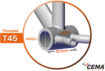 CEMA Innenlager T45 für SRAM GXP W: 82,5 - M45x1,0 Edelstahl - schwarz - Produktbild - 3
