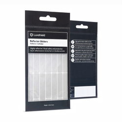 Reflektor-Sticker Streifen, Luxshield
Farbe: Silber, VE: 1 Set a' 2 Bögen - Produktbild - 1 Reflektor-Sticker Streifen, Luxshield
Farbe: Silber, VE: 1 Set a' 2 Bögen - Produktbild - 1