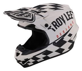 Troy Lee Designs SE4 Polyacrylite Helm, Race Shop, white/black, S | 55-56cm - Produktbild - 2