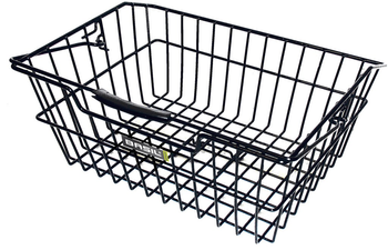 Basil Cairo Luxe Hinterradkorb 32 x 41 x 17 cm schwarz weitmaschig abgeschrägt - Produktbild - 1