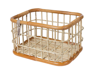 Fahrradkorb Basil Green Life Rattan L 46x35x28cm, natur braun, weitmaschig - Produktbild - 1
