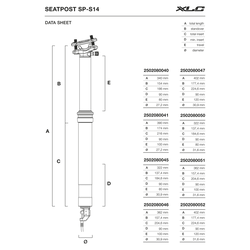 XLC Suspension Dropper SP-S14 Ø27,2mm/390mm, Hub 100mm, internal cable - Produktbild - 2