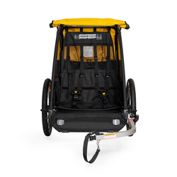 60450372-2-21372432.jpeg Burley BEE Double Kinderanhänger Gelb Schwarz Onesize – robuster, sicherer und kinderfreundlicher Fahrradanhänger kaufen bei Nubuk Bikes - Produktbild - 4