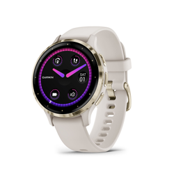 Garmin Venu 3S Smartwatch, Schnellwechsel-Silikon-Armband 18 mm Umfang: 110-175 mm, Ivory - Produktbild - 1