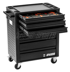 Unior 1600N1-US Profi Werkzeugwagen für Mechaniker, 7 Schubladen 364x564mm, 1 Schublade 383x564mm, black - Produktbild - 1