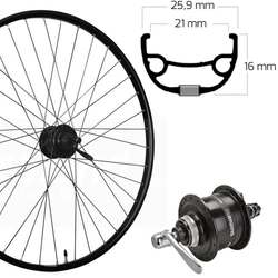 Vorderrad 28 Zoll Disc Centerlock Ryde Rival 21 Shimano DH-3D37 Nabendynamo - Produktbild - 1