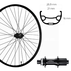 Hinterrad 27,5", Disc Centerlock, schwarz, SE, RIVAL 21, Aluminium, FH-M6010, Steckachse 142mm, Roland, 871706 - Produktbild - 1