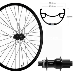 Hinterrad 27,5", Disc Centerlock, schwarz, SE, RIVAL 26, Aluminium, FH-TC500, Steckachse 142mm, Roland, 813138 - Produktbild - 1