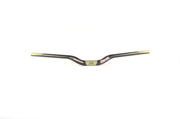 Renthal V2 Fatbar Lite Carbon Riser Flat Lenker, 31.8mm, 760x40mm, 7°/5°, carbon/gold - Produktbild - 1