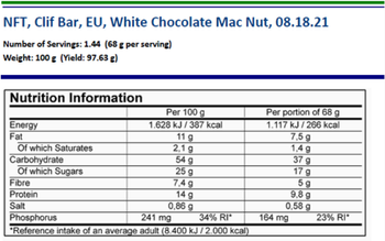 CLIF BAR Energie-Riegel Macadamia-Weiß 68g je Riegel 12 Stück in Verpackungseinheit - Produktbild - 3