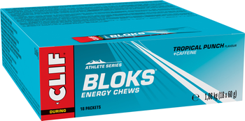 CLIF SHOT Bloks tropische Früchte mit Koffein, 60g je Riegel 18 Stück in Verpackungseinheit - Produktbild - 1