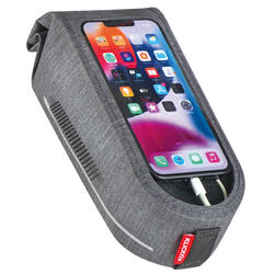 KLICKfix Phone Waterproof Rahmentasche grau 1 Liter 9x7,5x21 cm wasserdicht mit Duo Adapter - Produktbild - 1
