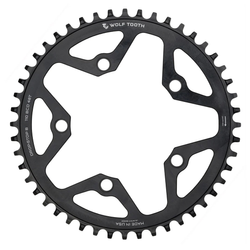 Wolf Tooth Gravel/CX/Road Kettenblatt, 110 BCD, 5-Loch, 46 Z., Drop-Stop ST, black - Produktbild - 1