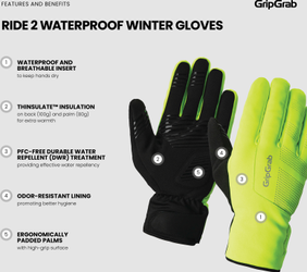 RIDE 2 Wasserdichte Winter Handschuhe XS, schwarz - Produktbild - 15