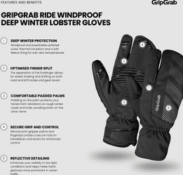 Ride Winddichte Deep Winter Lobster Handschuhe gelb / XL - Produktbild - 10