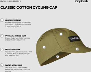 Classic Cotton Cycling Cap Baumwoll-Radmütze schwarz / M/L - (57-63 cm) - Produktbild - 6