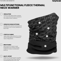GripGrab Multifunctional Fleece Thermo Halstuch Einheitsgröße, schwarz - Produktbild - 4