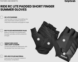 gripgrab-ride-rc-lite-gepolsterte-kurzfinger-sommer-handschuhe-4-21412450.jpg Ride RC Lite Gepolsterte Kurzfinger Sommer Handschuhe schwarz / XL - Produktbild - 5