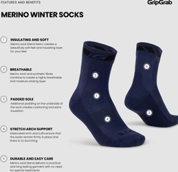 Merino Winter Socken navy / L - (44-47) - Produktbild - 14