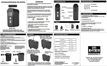 Barbieri, Mikrokompressor für alle Ventile, D15-04, Höchstleistung 55W, Eingangsspannung (USB-C) 5V/2,1A - Produktbild - 1 Barbieri, Mikrokompressor für alle Ventile, D15-04, Höchstleistung 55W, Eingangsspannung (USB-C) 5V/2,1A - Produktbild - 1