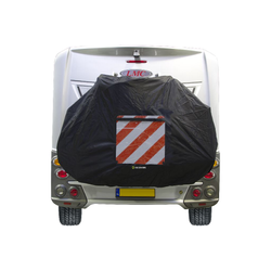 DS COVERS Fahrradträger-Abdeckplane STAR schwarz mit Warnschildhalter - Produktbild - 1