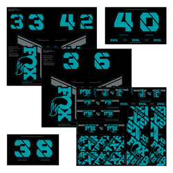 Fox FOX Decal 2021 AM Custom, Fork and Shock Kit, Turquoise AC - Produktbild - 1