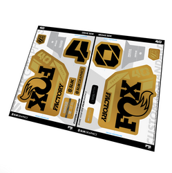 Fox Podium Gold Fork FK Decal Kit 2025 Größe 40 F-S Schwarzes Logo - Produktbild - 1
