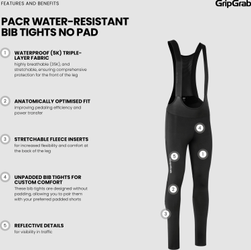 PACR Wasserabweisende Bib Tights Trägerhose ohne Polster XL - Produktbild - 8