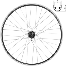 Vorderrad 26", silber, Disc + V-Brake, inkl. Felgenband, Messingschlager, 388304 - Produktbild - 1 Vorderrad 26", silber, Disc + V-Brake, inkl. Felgenband, Messingschlager, 388304 - Produktbild - 1