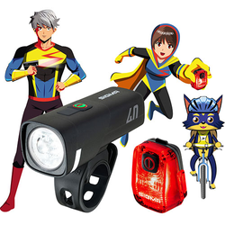Akku-Beleuchtungsset AURA 40 & HIRO 10 USB-C, Sigma, schwarz, 40 lx, RIDE SAFE TO SCHOOL EDITION, Sigma Licht, 17476 - Produktbild - 1
