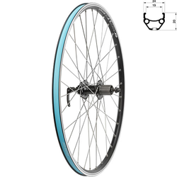 255920-13231-21446167-21446167.jpg Hinterrad 26", silber, 8-10-fach, Disc + V-Brake, inkl. Felgenband, Messingschlager, 388305 - Produktbild - 1