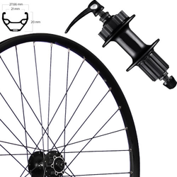 Hinterrad 27,5", Disc 6-Loch, schwarz, SE, TAURUS 21, Aluminium, FH-QB400, Schnellspanner, Roland, 813467 - Produktbild - 1