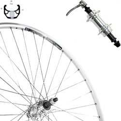 Hinterrad 28", FW7, silber, SE, CHRINA, Aluminiumfelge und -nabe, Schnellspanner, Roland, 813339 - Produktbild - 1