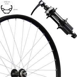 Hinterrad 28 Zoll Disc Centerlock, Ryde Taurus 21, Shimano Deore FH-M5100, 135 mm, schwarz/silber - Produktbild - 1 Hinterrad 28 Zoll Disc Centerlock, Ryde Taurus 21, Shimano Deore FH-M5100, 135 mm, schwarz/silber - Produktbild - 1