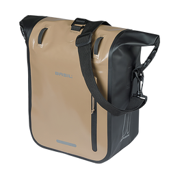 217-92-47459-8715019185267-1-21446476-21446476.png Basil Rivo M Fahrradtasche in Sand und Schwarz mit Rolltop-Verschluss am Gepäckträger