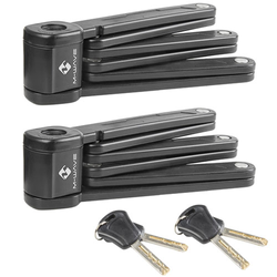 Faltschloss F 875/6 Twin, 2 Stück, M-WAVE, L=875mm, Ø=8x25mm, schwarz, Messingschlager, 230197 - Produktbild - 1