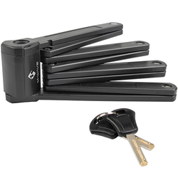Faltschloss F 1240/8, M-WAVE, L=1.240mm, Ø=8x25mm, schwarz, Messingschlager, 230187 - Produktbild - 1