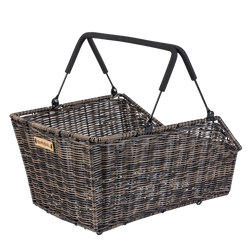Basil Cento Rattan Look MIK 2.0 Fahrradkorb hinten in Rattan-Optik, 22 Liter, wetterfest, braun - Produktbild - 1