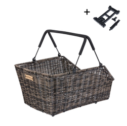 Basil Cento Rattan Look MIK 2.0 Fahrradkorb hinten in Rattan-Optik, 22 Liter, wetterfest, braun - Produktbild - 2