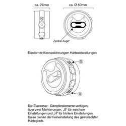 BySchulz Dämpferelement bySchulz SEP.2 Elastomer | schwarz, hart 100-125kg - Produktbild - 2